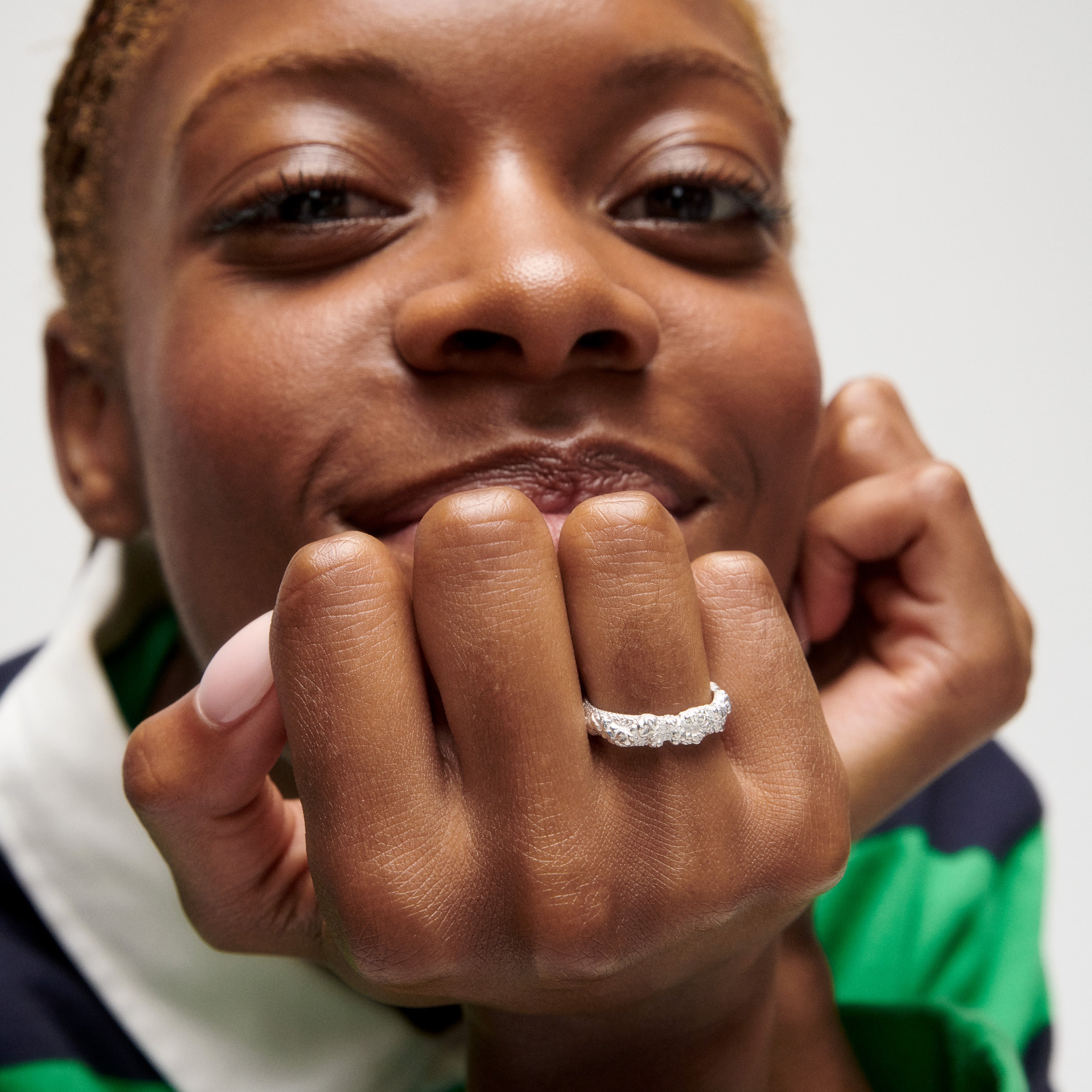 Stacking Crush ring - sølv